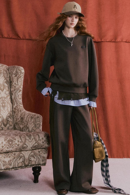 Plaid Patchwork Sweater Set-Up