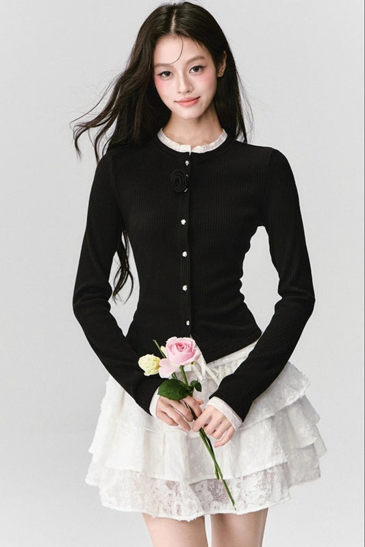 Flower Knit Cardigan