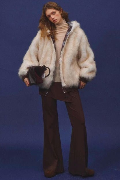 First Snow Plaid Reversible Coat