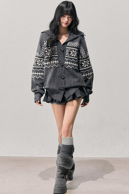 Fair Isle Duffle Cardigan