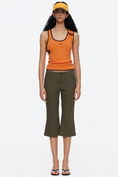 Asymmetrical Color-Blocking Tank Top