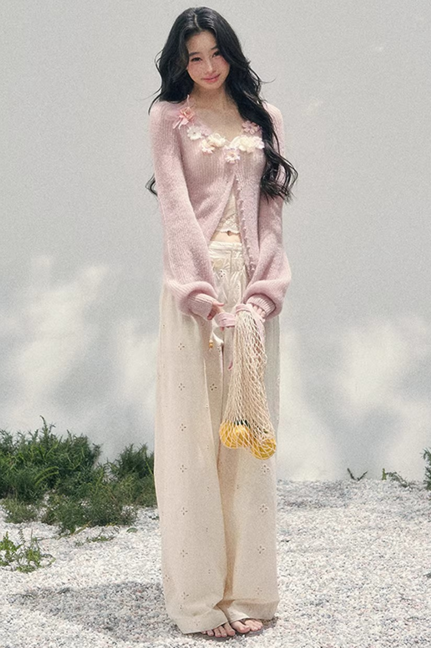 Spring Soft Breeze Floral Sweater Set-Up