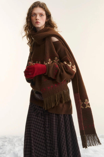 Gingerbread Man Fair Isle Sweater Set