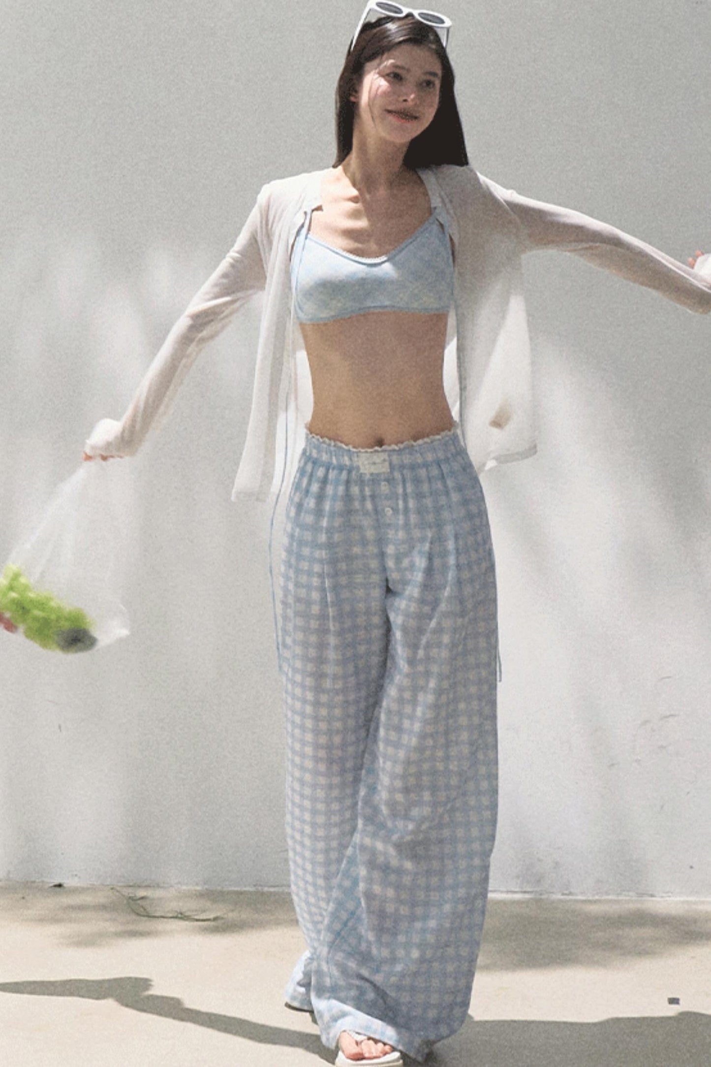 Wide-Leg Tencel Hemp Pants Set-Up