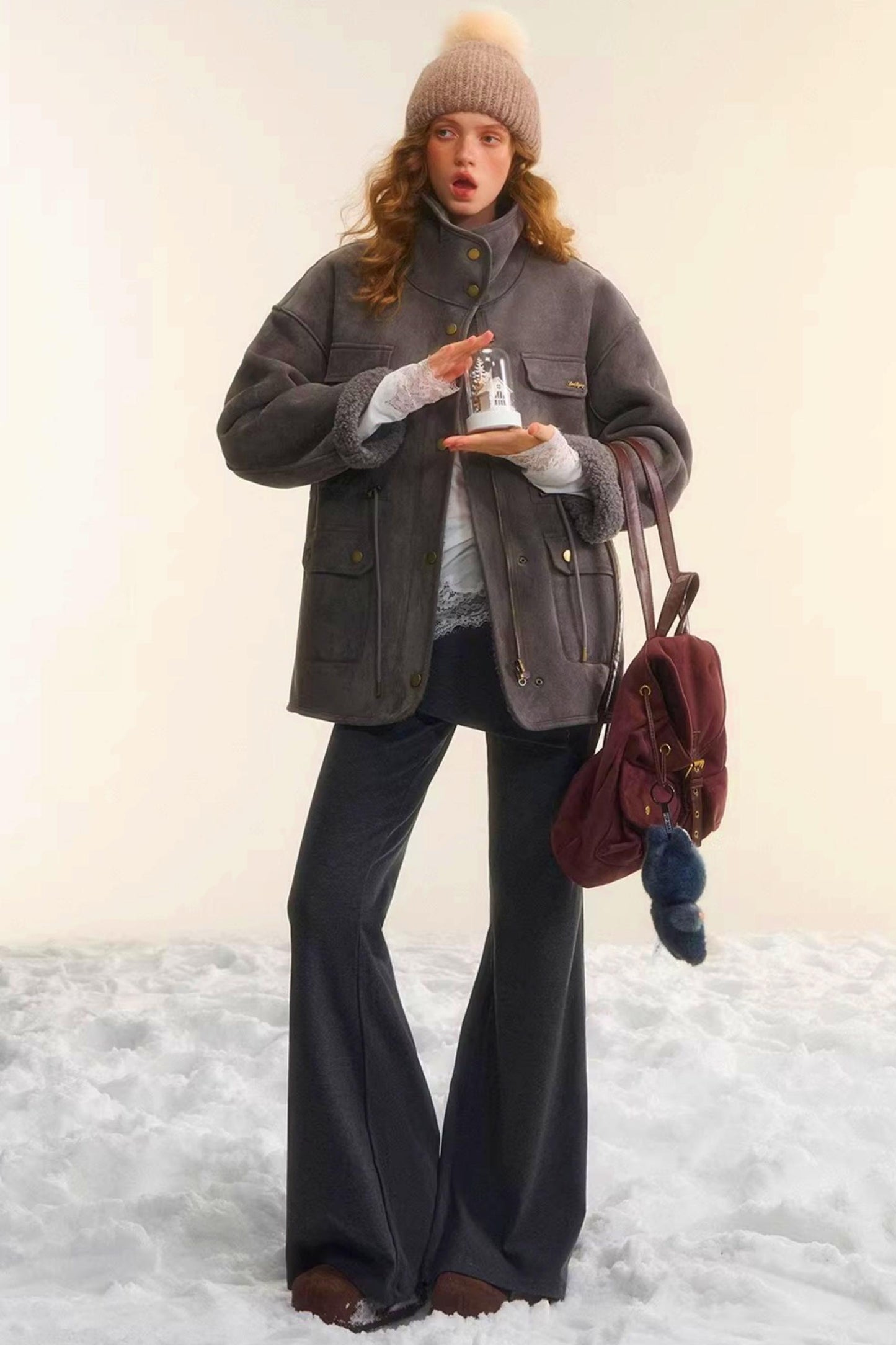 Reversible Lamb Wool Biker Jacket