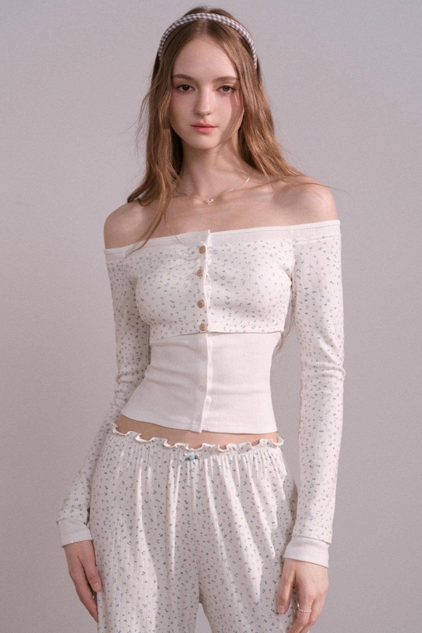 Autumn Floral Knitted Tops Set-Up