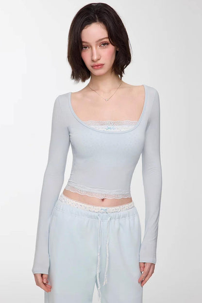 Modal Lace Slim Fit Top