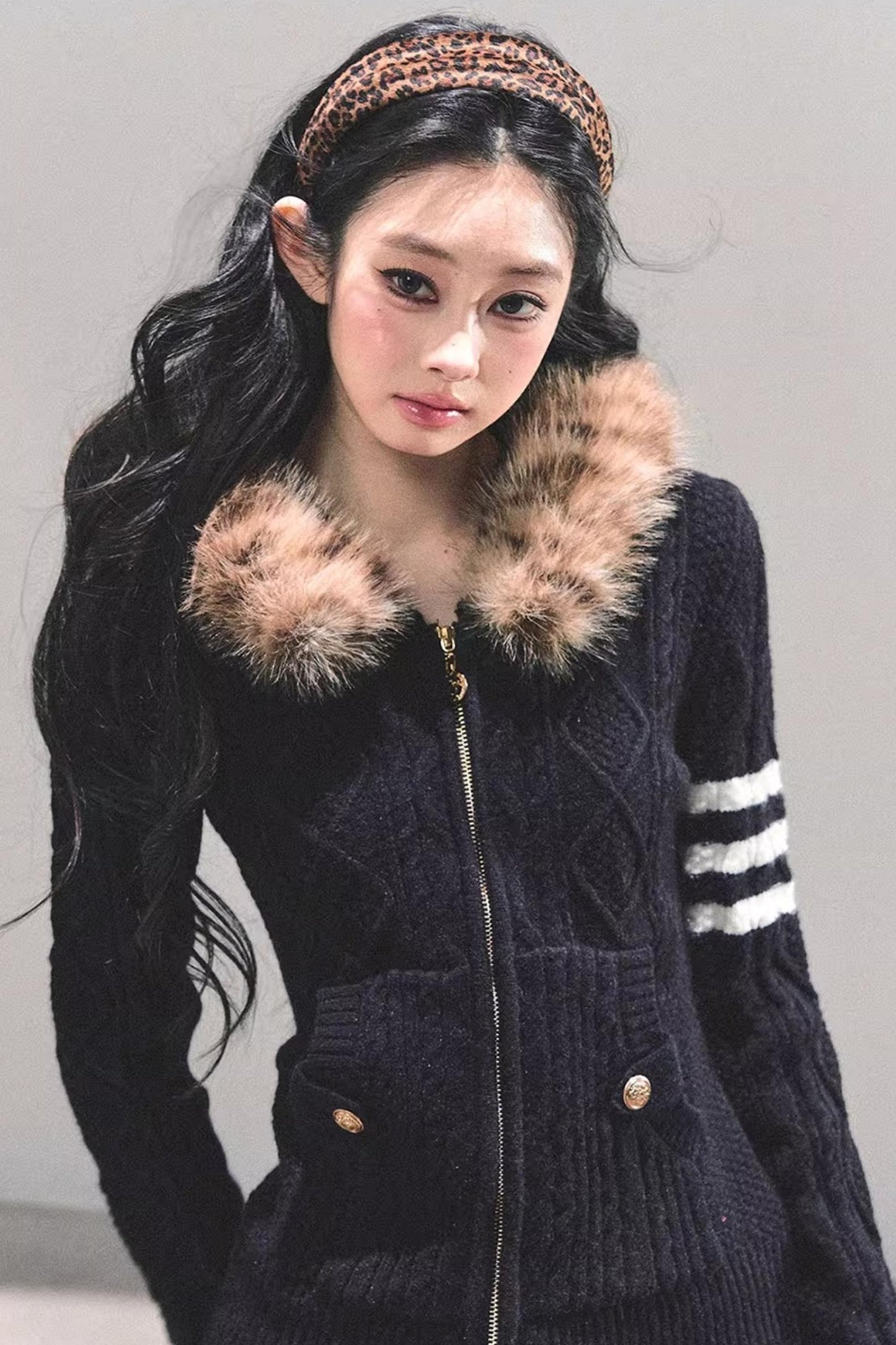 American-Style Hooded Knit Sweater