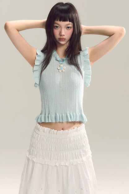 Whispering Daisy Asymmetrical Skirt Top