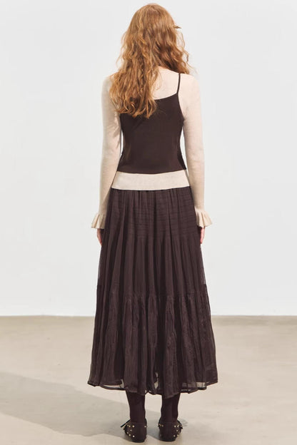 Plaid Collar Sweater Set-Up