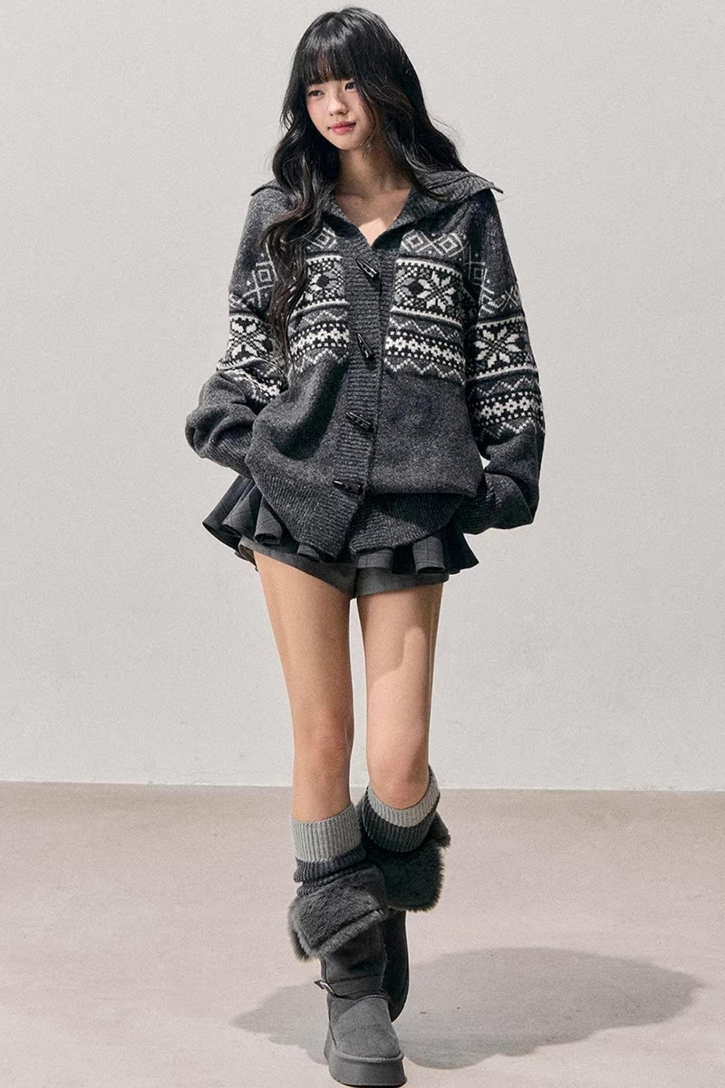 Fair Isle Duffle Cardigan