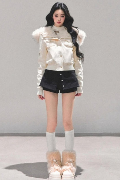 Winter Plush Hooded Coat