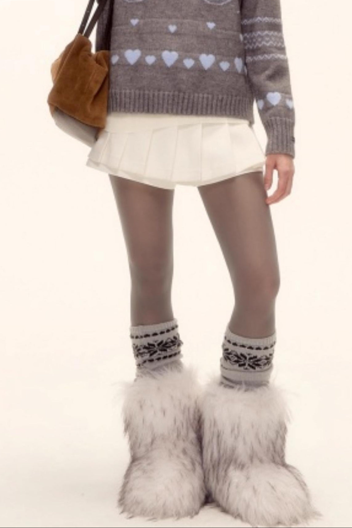 Mohair Pleated Culottes Skirt