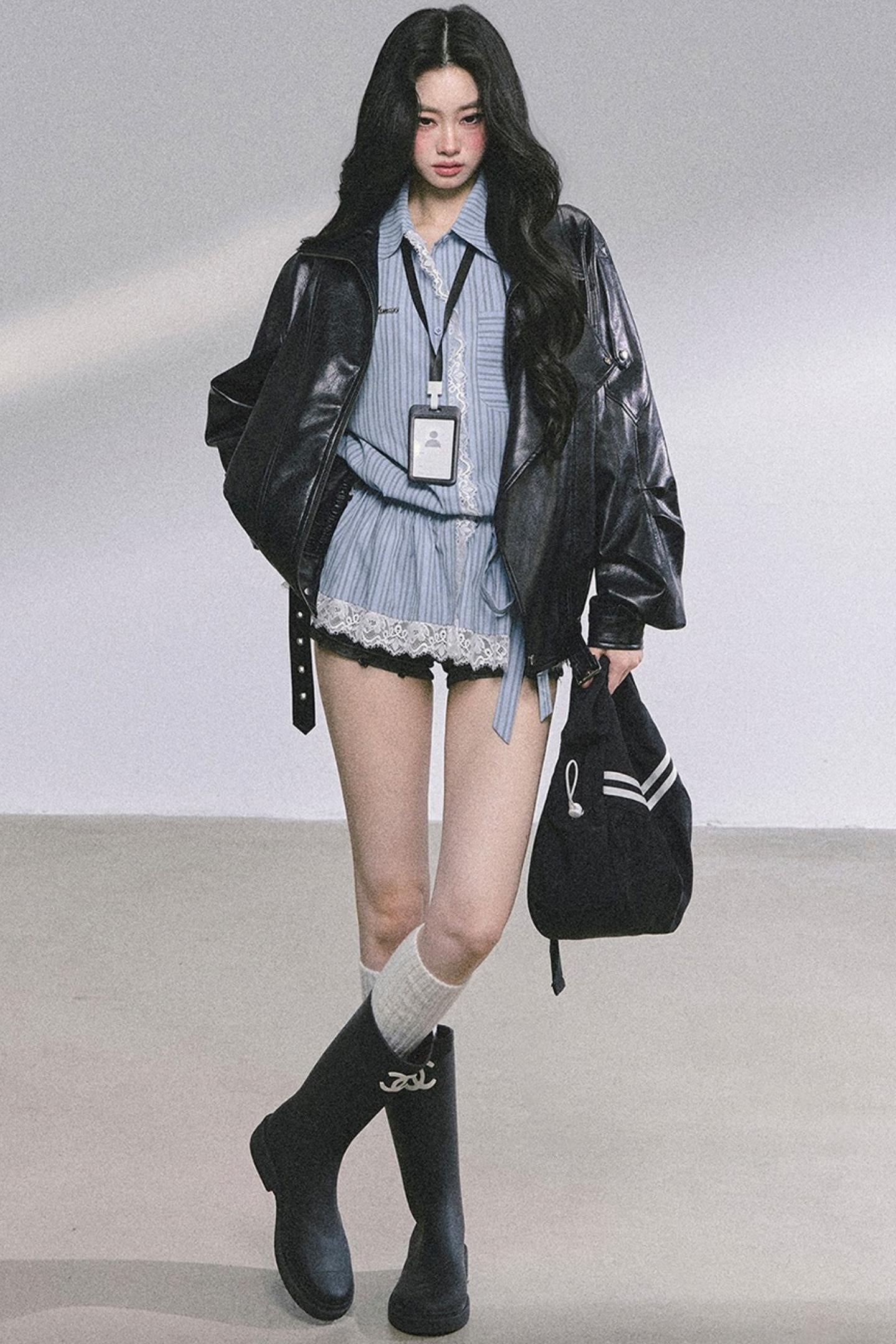 French Lace Stripe Shirt Set-Up