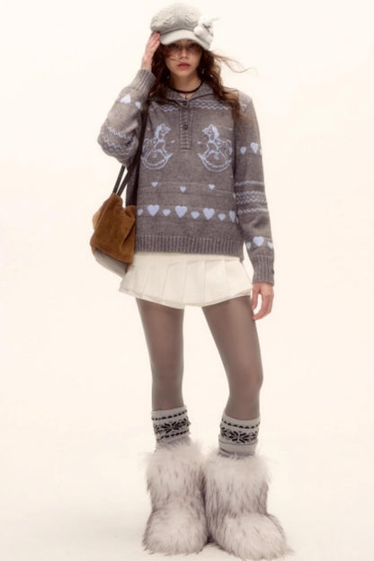 Retro Jacquard Knit Sweater