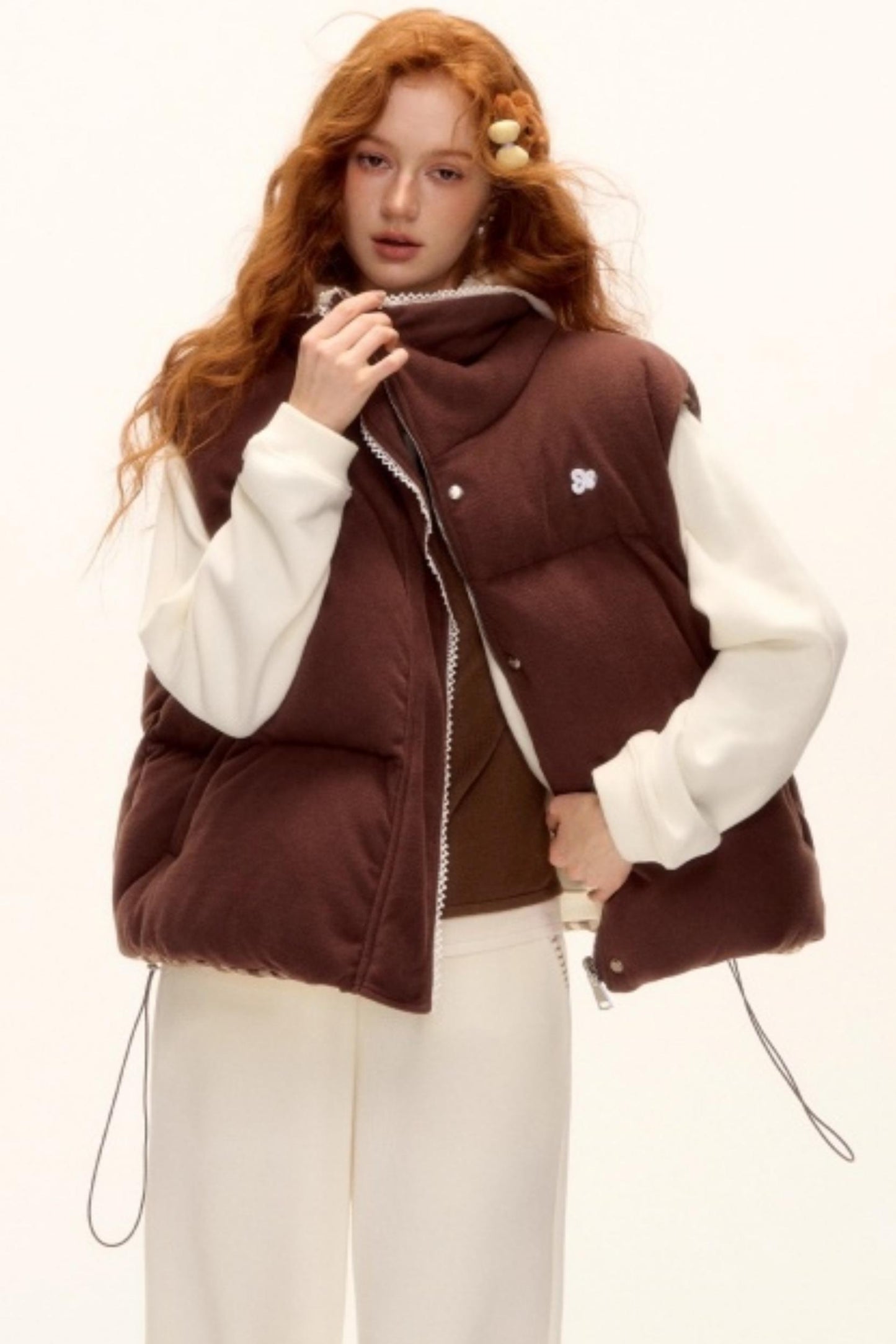 Reversible Plaid Lace Vest