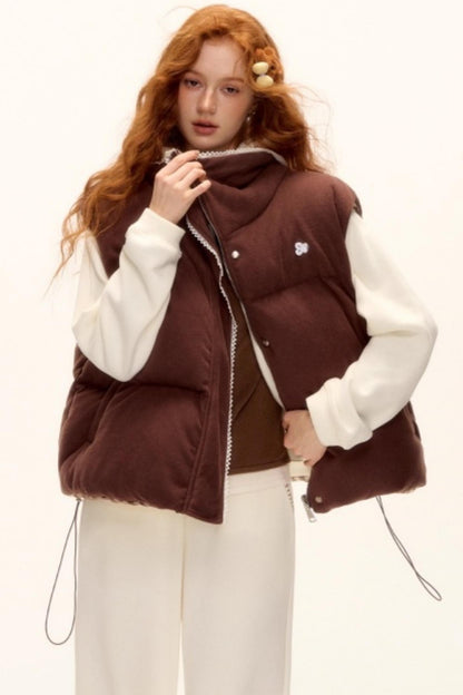 Reversible Plaid Lace Vest