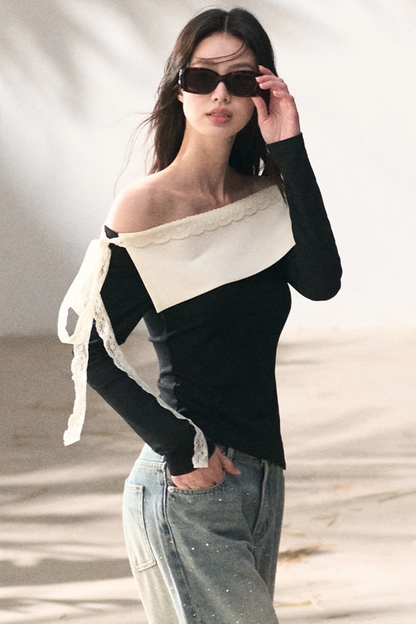 Sicilian Lace Knit Top Pants Set