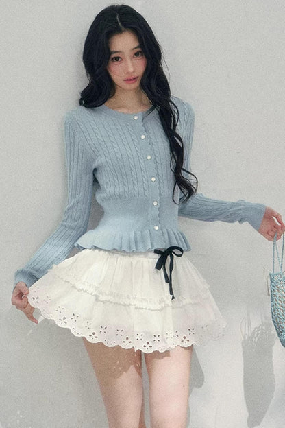 Pearl Soft Ode Ruffle Sweater