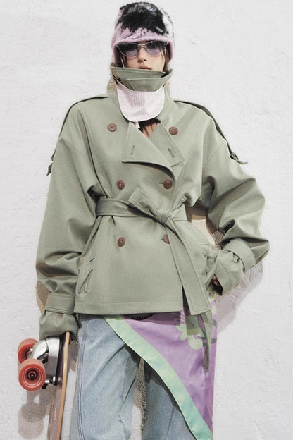Classic Stand-Up Collar Trench Coat