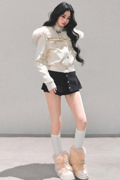 Hooded Faux Fur Winter Coat