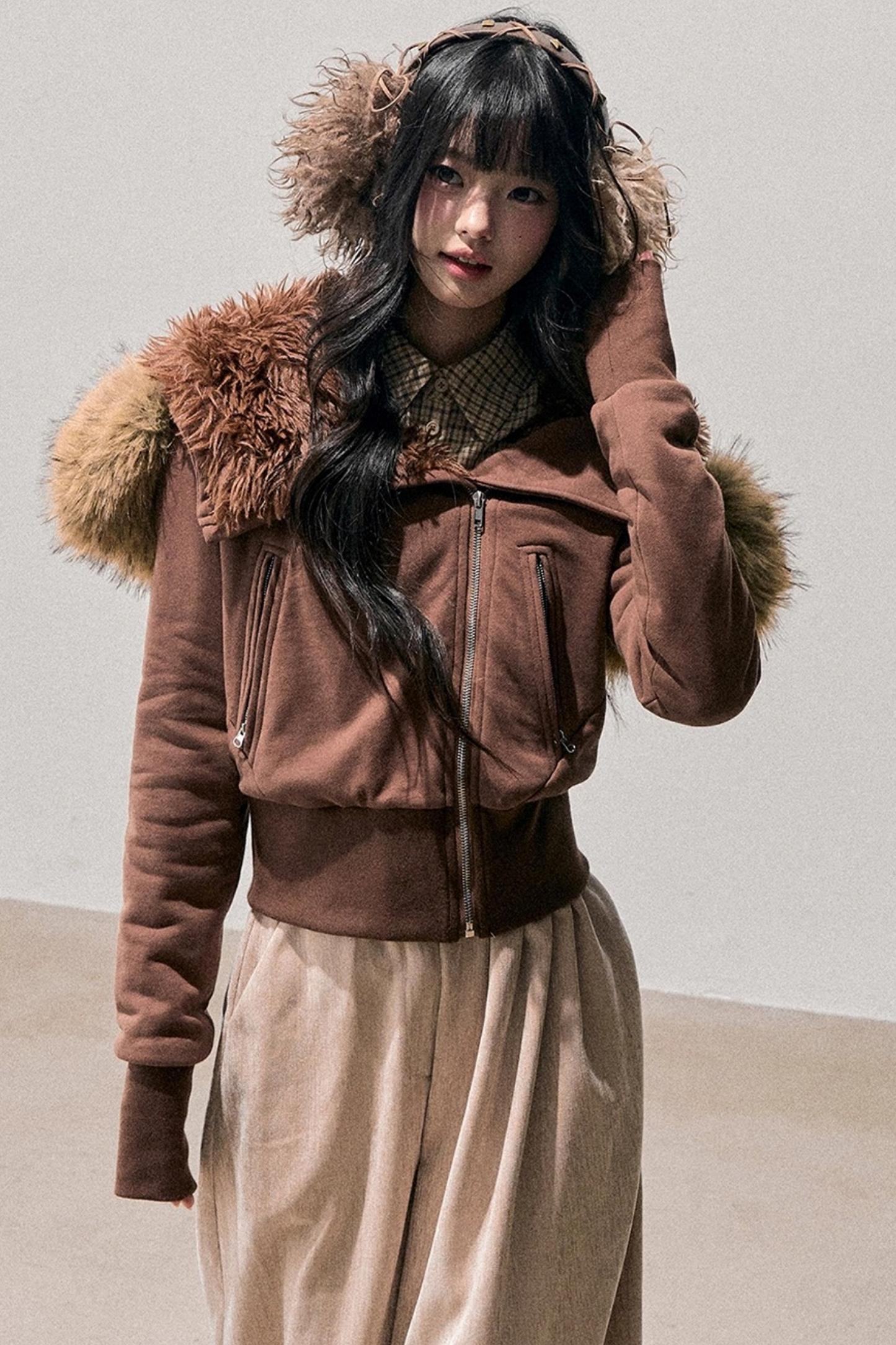 Fleece-Lined Wide-Leg Pants