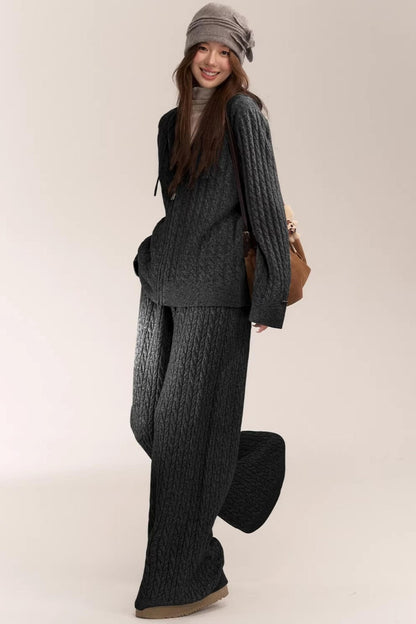 Knitted Jacket Pants Set-Up