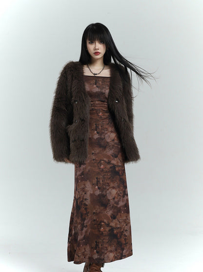 grass fur coat jacket