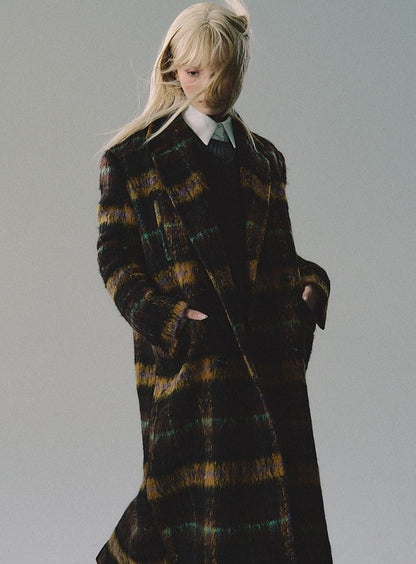 vintage plaid tweed coat