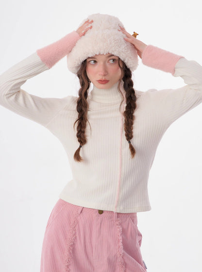 Slim turtleneck knitted top