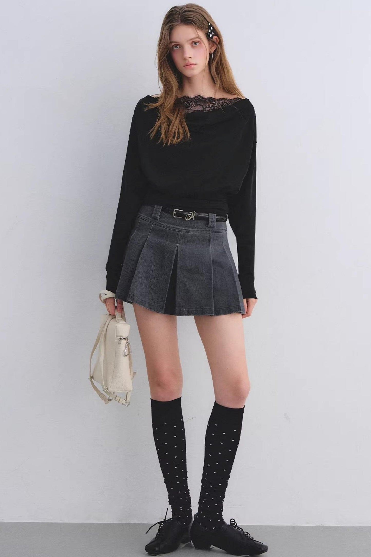 Lace Patchwork Turtleneck Top