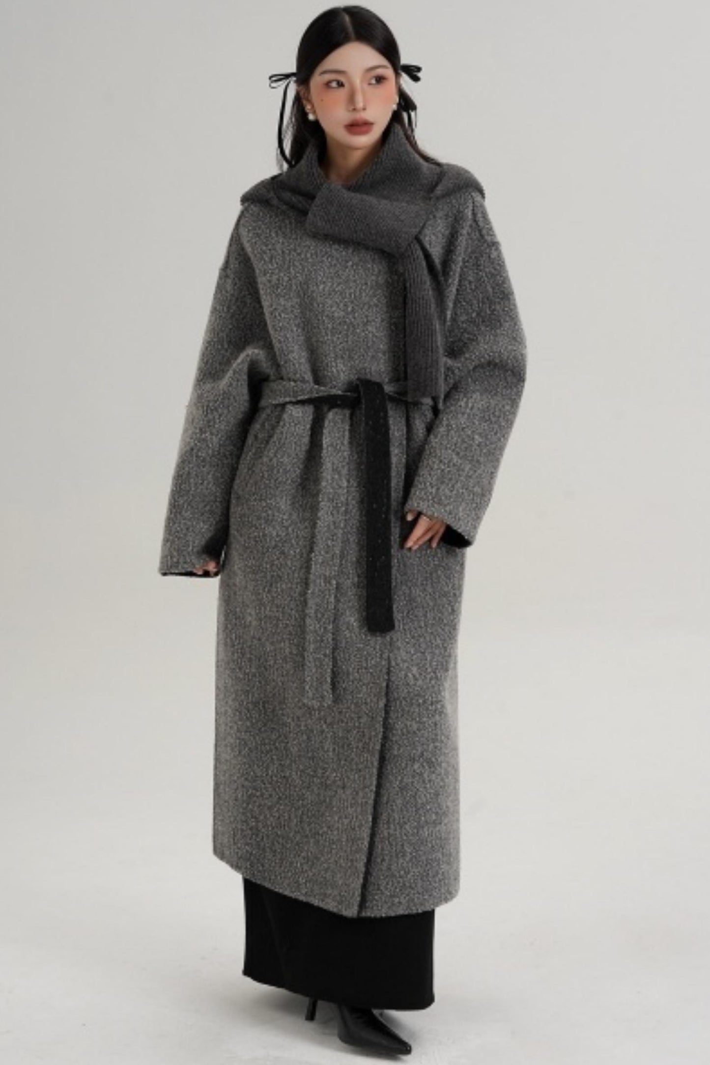 Hooded Double-Sided Wool Coat