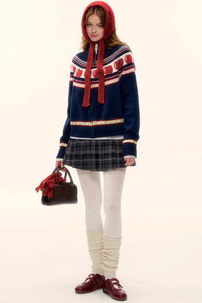 Retro Plaid Wool Skirt