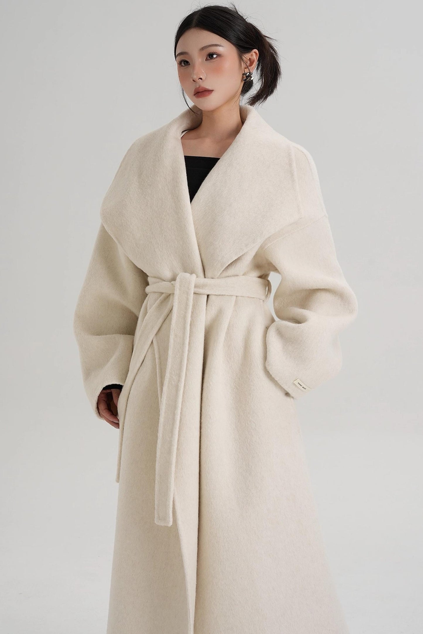 Large Lapel Long Wool Coat