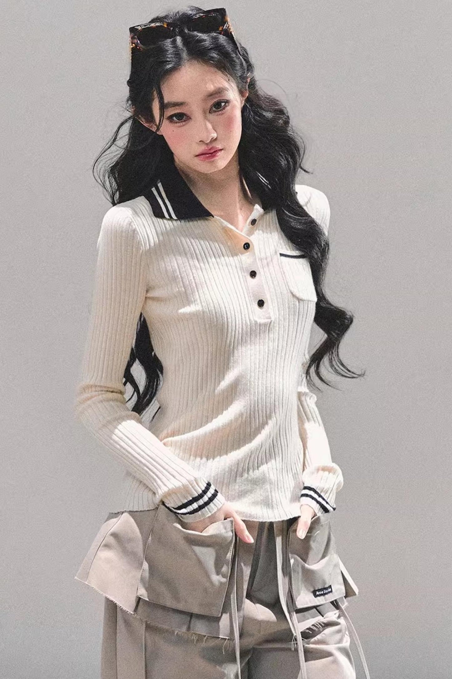 American Knit Polo Sweater