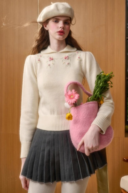 Wool Handmade Embroidered Sweater