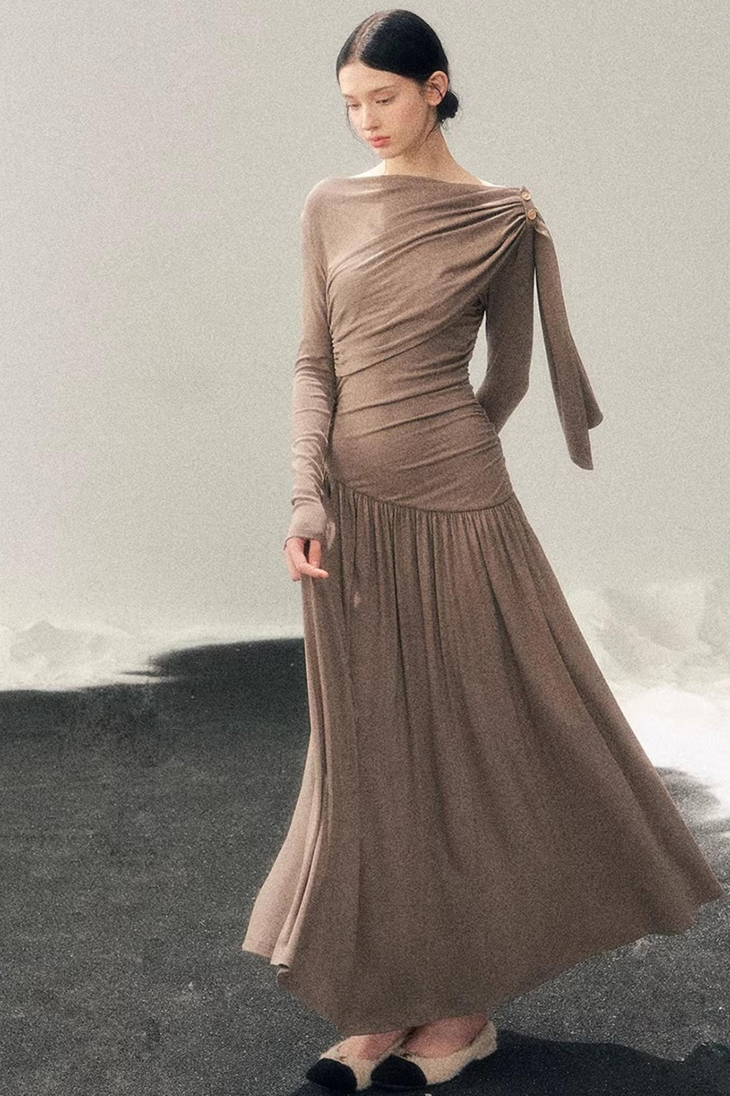 Ribbon Bodycon Winter Dress