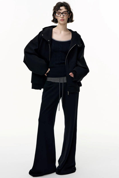 Tea Layer Hooded Cardigan Coat