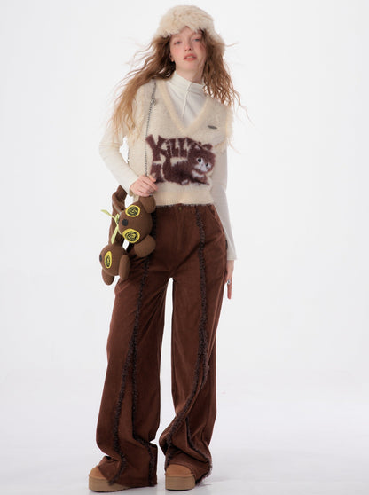 American retro high-waisted slim pants