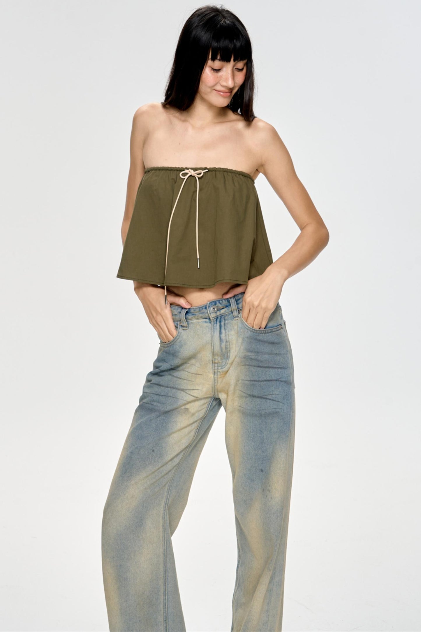 Bright Blue Backless Plunge Top