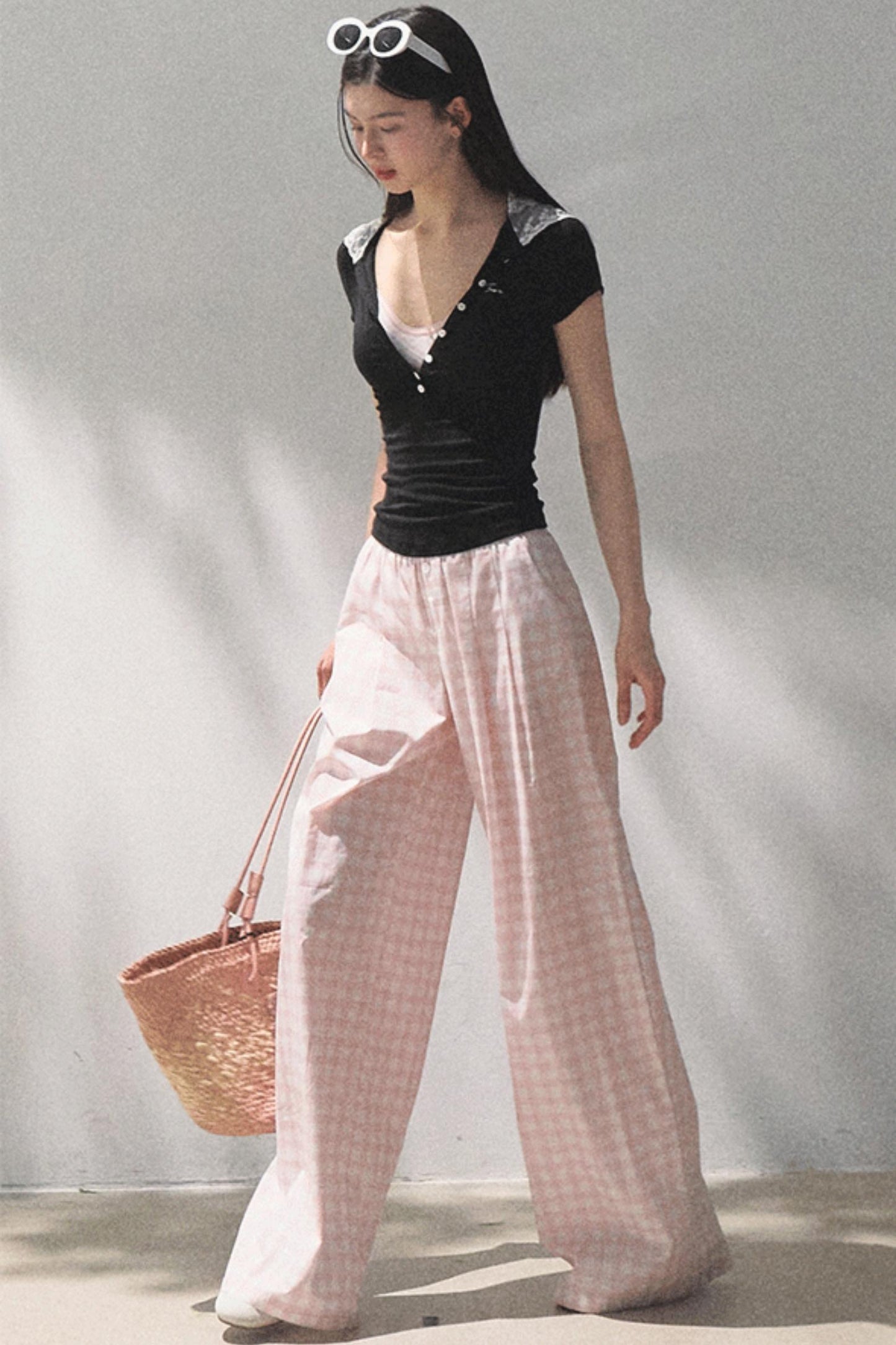 Wide-Leg Tencel Hemp Pants Set-Up
