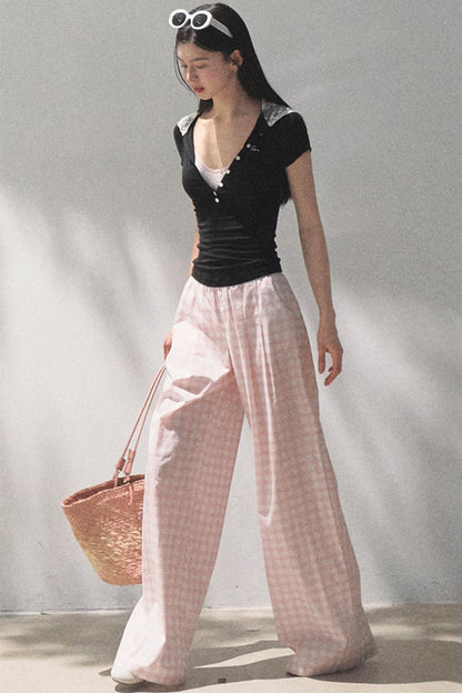 Wide-Leg Tencel Hemp Pants Set-Up