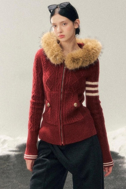 Winter Hooded Knit Sweater