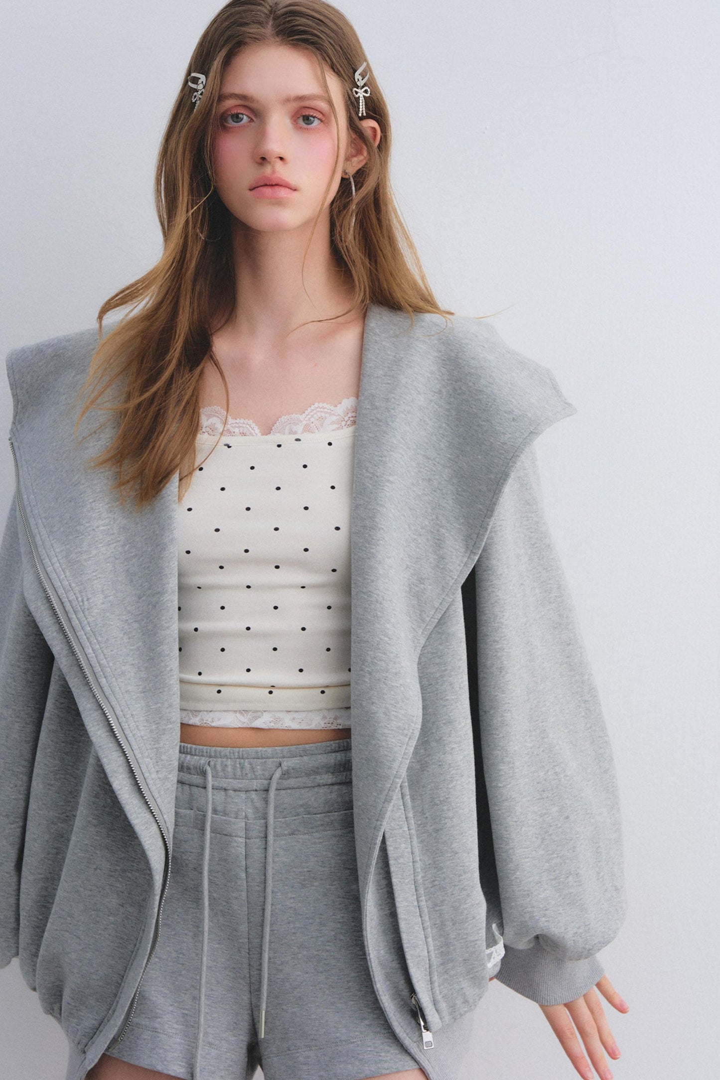 Hooded Zip-Up Jacket Set-Up