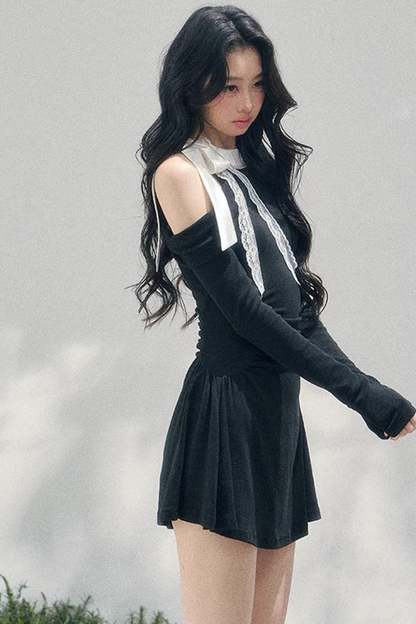 Entwined Warmth Waist-Cinching Dress