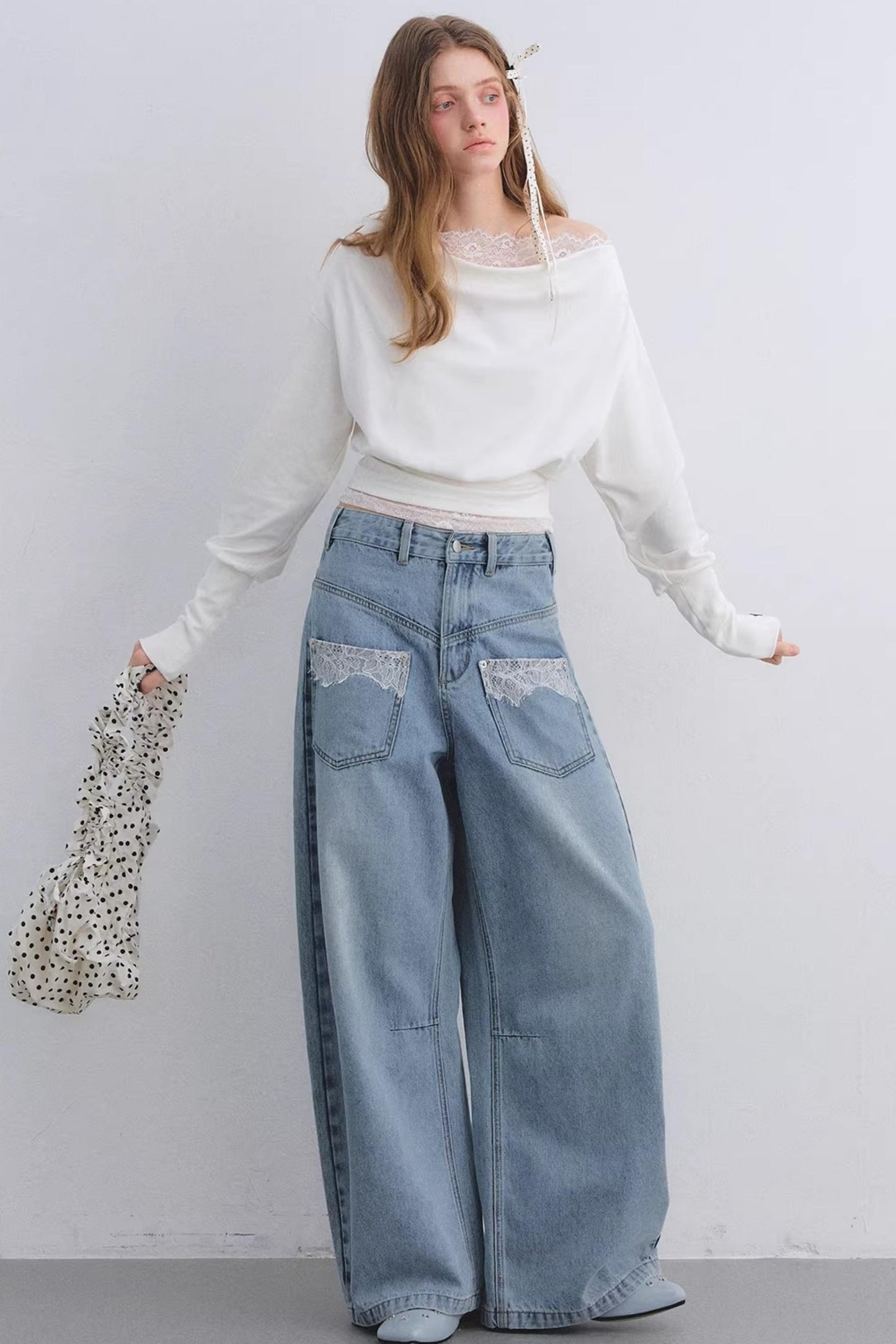 Lace Patchwork Turtleneck Top