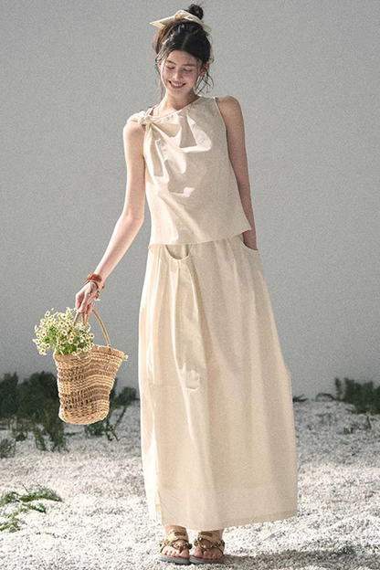 White Pleated Summer Set-Up