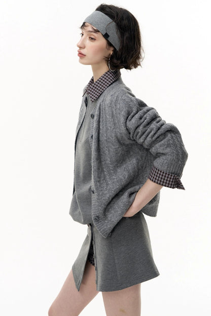 Patchwork Pullover Sweatshirt Set-Up