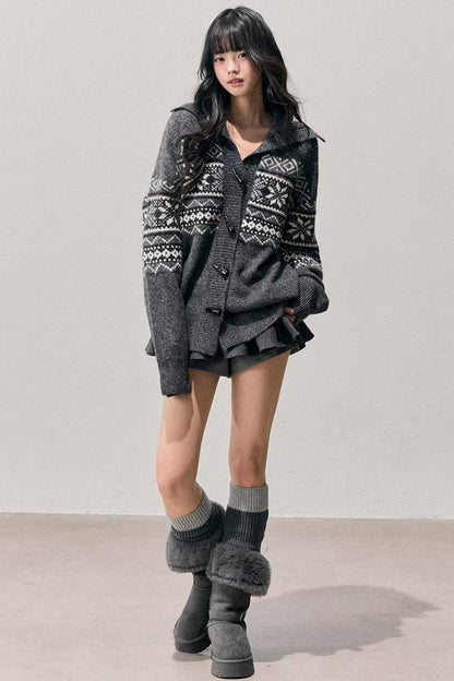 Fair Isle Duffle Cardigan