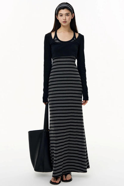 Autumn Striped Camisole Dress